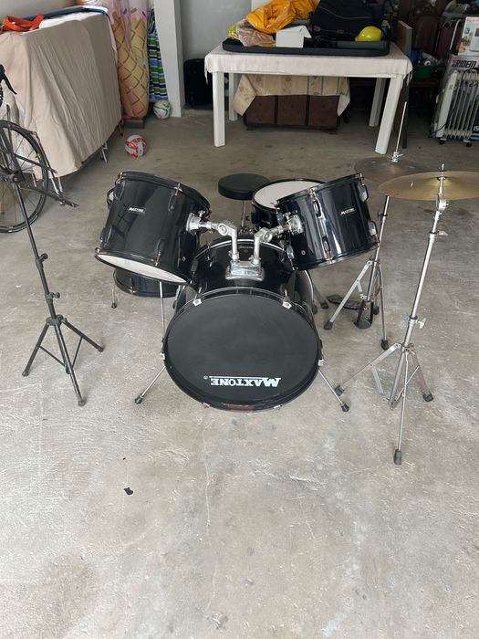 Bateria Musical Maxtone + estante de partituras musicais