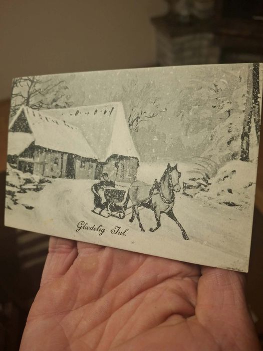 Pocztówka z Danii z lat 1905-1915r."Glaedelig Jul" Stan bardzo dobry.