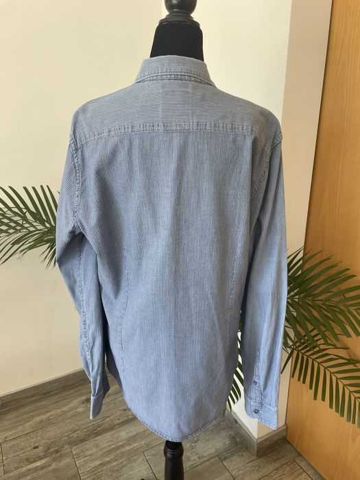 Camisa masculina Salsa azul às riscas – slim fit