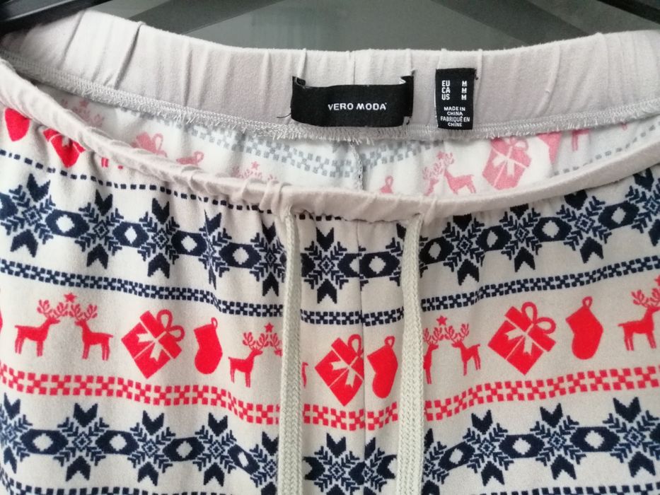 Vero moda spodnie świąteczne piżamowe M