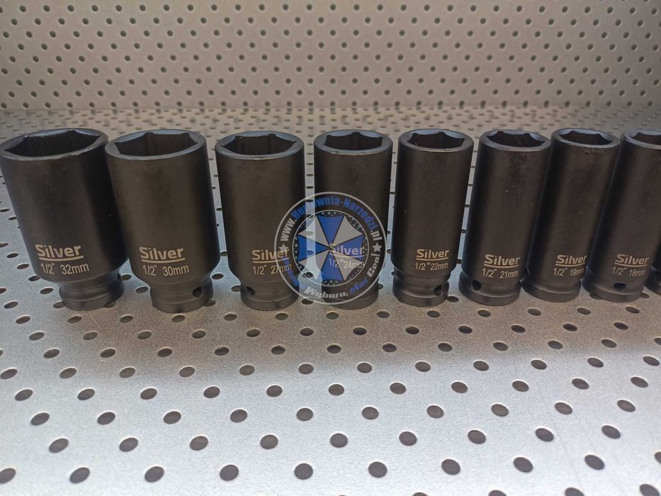 Nasadki udarowe 6-kątne Długie 1/2 10-32mm 16el nasadki udarowe długie