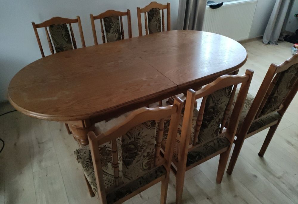 Stół do salonu/jadalni + 6 krzesel gratis!