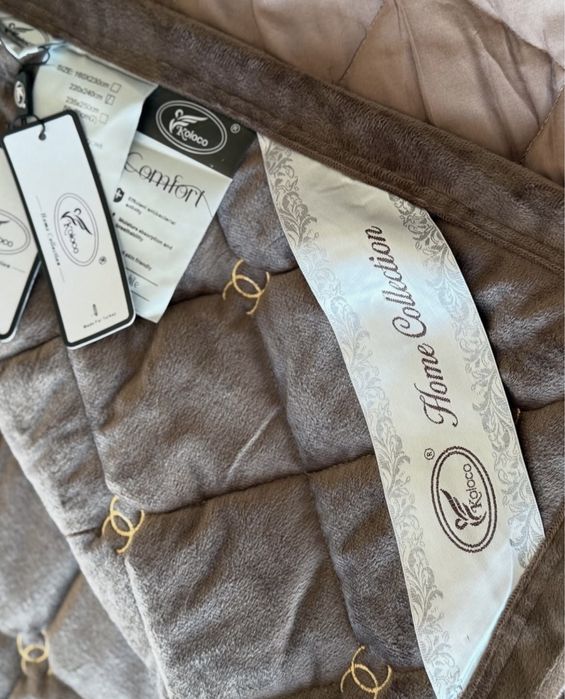 Велюрове стьобане покривало Шанель , Плед Покривало