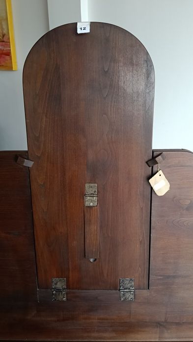 Exclusivo Banco de Entrada Estilo "Monk's Bench" (Banco de Monge) com Mesa Rebatível em Castanho Velho