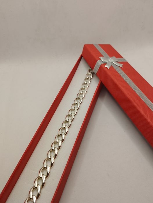 Srebrna bransoletka, pancerka, próba 925, długość 23 cm