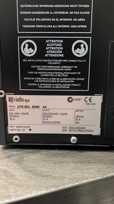 Безперебійник ДБЖ Riello UPS SDL 6000 A4