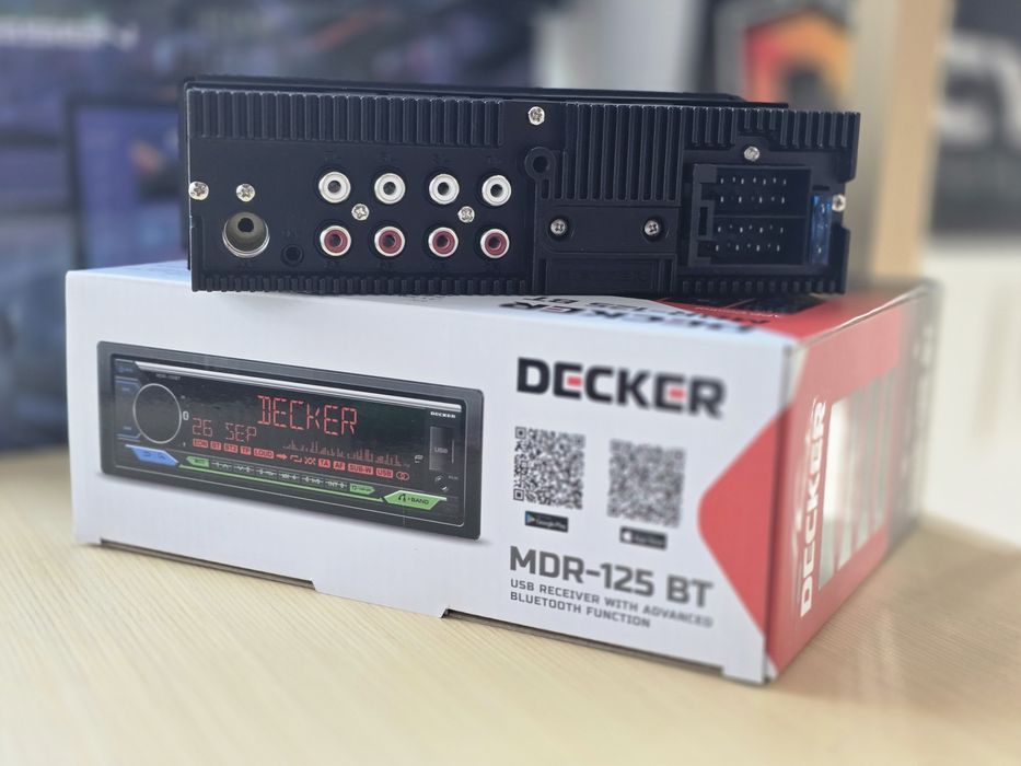 1 DIN магнітола Decker MDR-125 BT / Звуковий процесор / Bluetooth