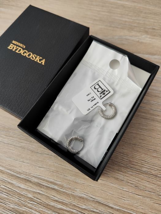 Kolczyki kółka srebrne próba 925/ Nowe