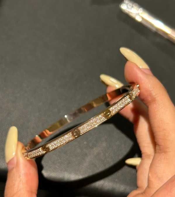 CARTIER Cartier LOVE series starry sky 18K rose gold bracelet*17cm