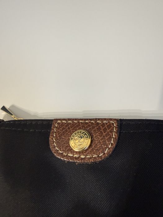 Portfel Longchamp mini black nylon leather