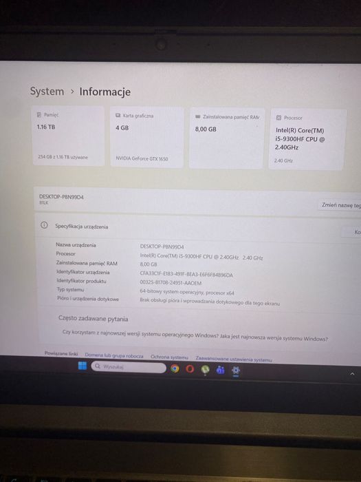 Laptop gamingowy Lenovo Ideapad L340 +SSD 1tb