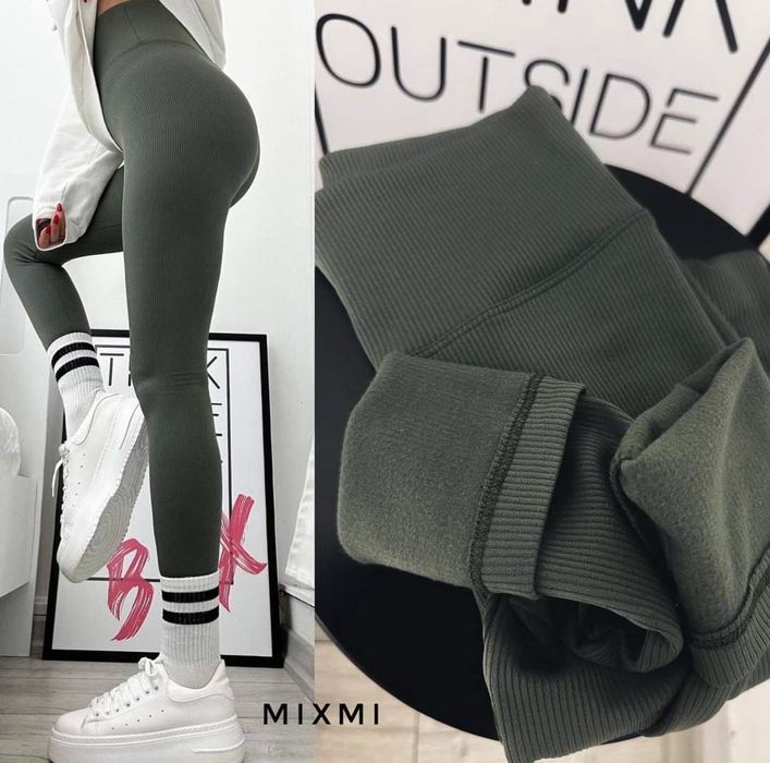 Зимові утеплені (фліс) лосіни рубчик, висока посадка. Якість.Туреччина