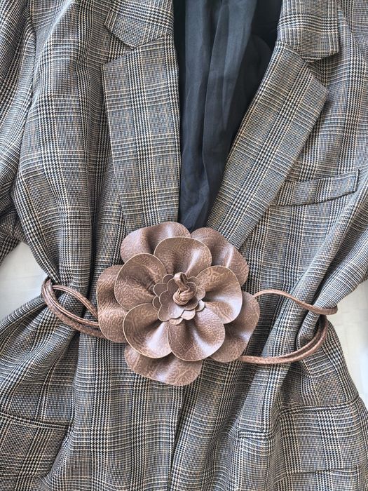 Viral Pasek Kwiat Brązowy vintyge