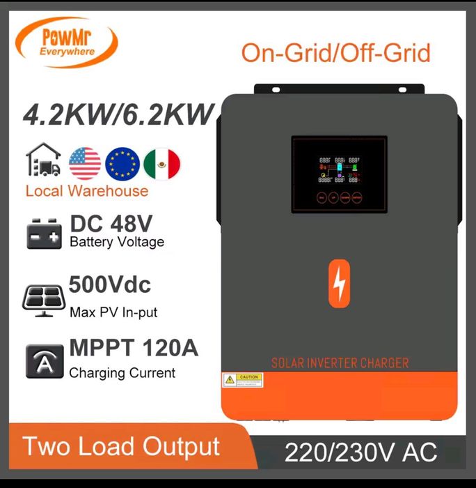 Сонячні гібридні інвертори 2кВт, 4.2кВт та 6.2кВт