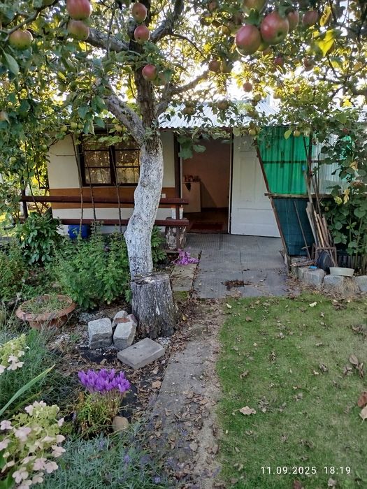 Murowana altanka z kominkiem