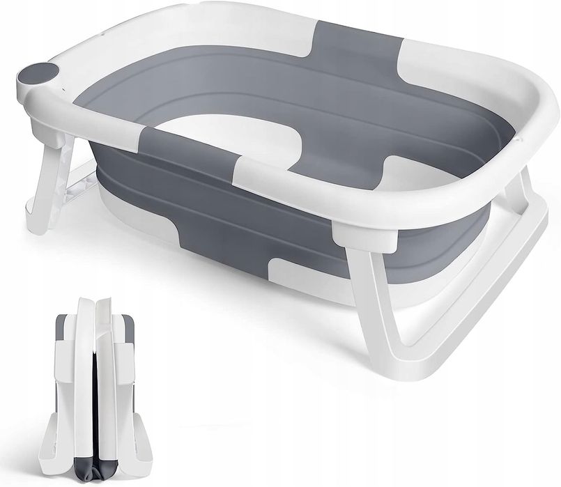 Składana wanienka niemowlęca – do kąpieli, podróżna, szara