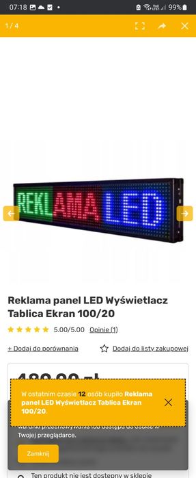 Tablica reklama,świetlna