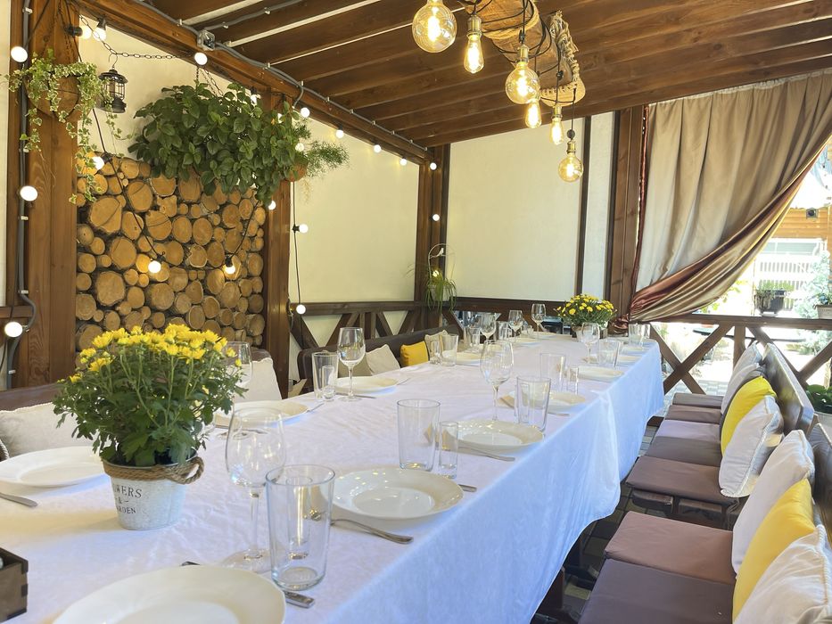 Баня на дровах + басейн +закрита територія