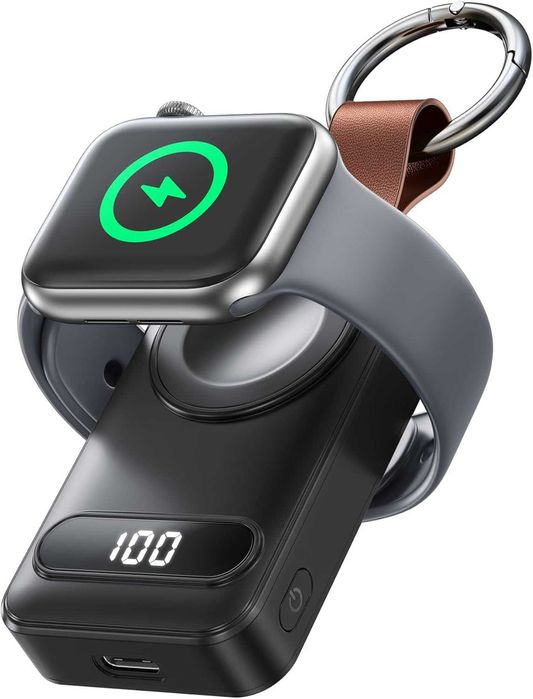 [NONO] ZKAPOR 2000 mAh carregador Sem Fios portátil para Apple Watch | Mini Power Bank com Ecrã LED