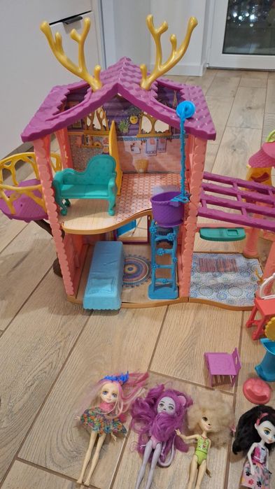 Enchantimals domek pandy, domek jelonka, lodziarnia pingwinka