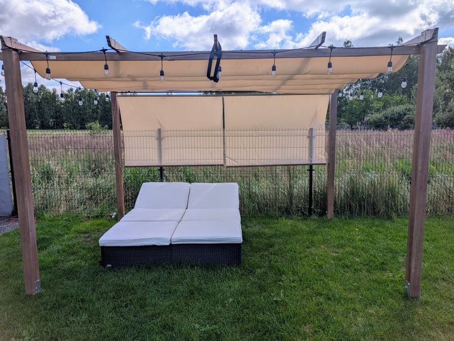 Komplet rolet do pergoli ogrodowej na ścianę 4m - Kirn 170x225 - Cream