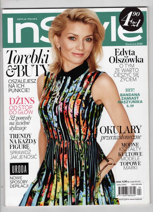 InStyle Edycja Polska 04(97) 2016 Edyta Olszówka, Bandana za naszyjnik