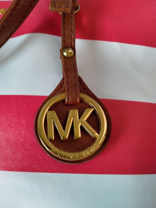 Michael Kors torebka czerwona w białe pasy .