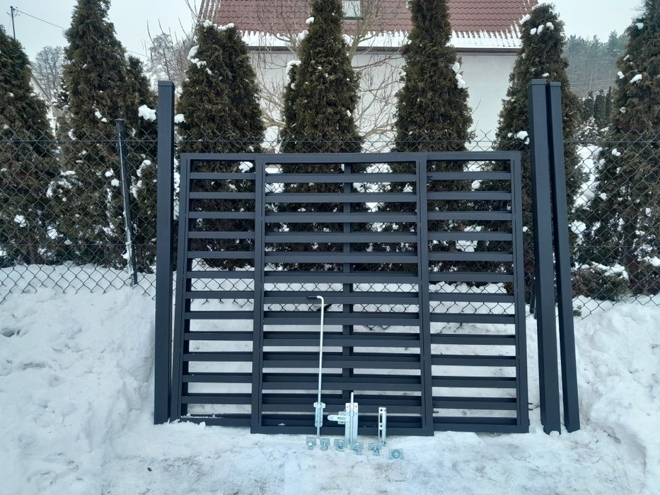 Brama 5M OD RĘKI 2x2,5m H 162  Grafit 7016 Kompletna