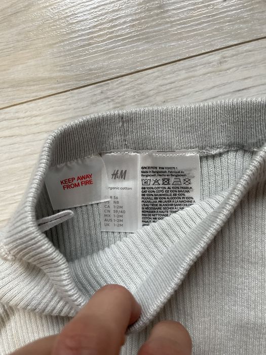 Komplet hm sweterkowy organiczna bawełna 56, 1-3m