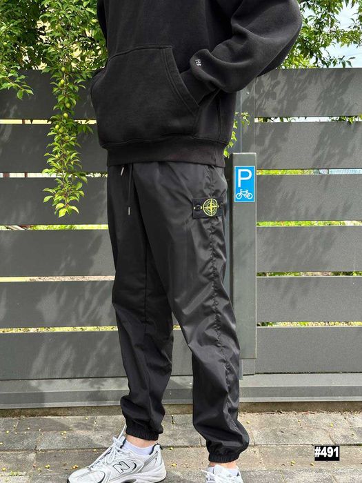Ориг Патч + Бирки | Черные Штаны Stone Island | Спортивні Штани Стоник
