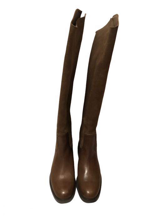 Muszkieterki skórzane kozaki elite massimo dutti 37 oliwkowe khaki