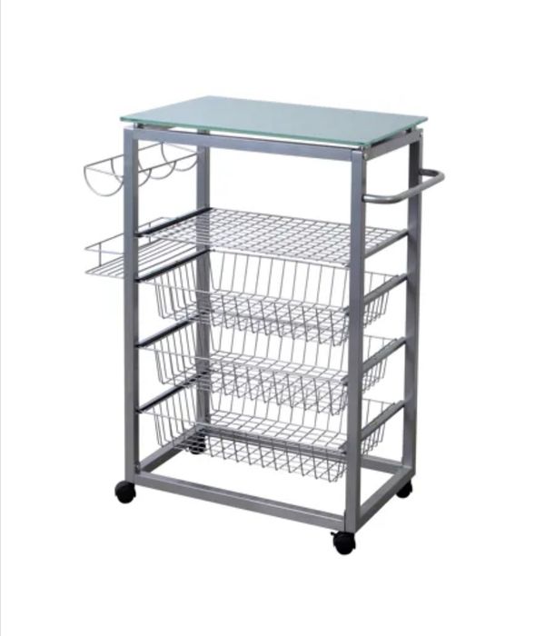 Carro de Apoio de Cozinha CRISTAL II Branco (Conforama) – Novo na caixa
