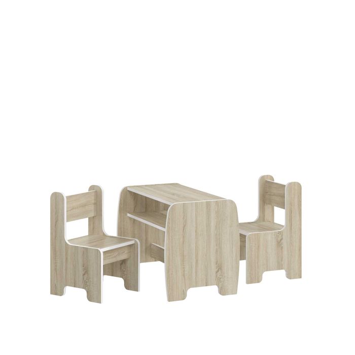Stolik i dwa krzesełka dla dzieci BIAŁY mix Sonoma zestaw różne kolory
