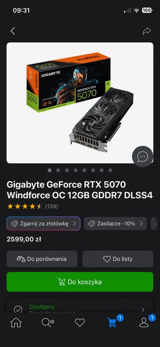 KOMPUTER GAMINGOWY RTX 5070 OC + Ryzen 5 7500F  cena do negocjacji