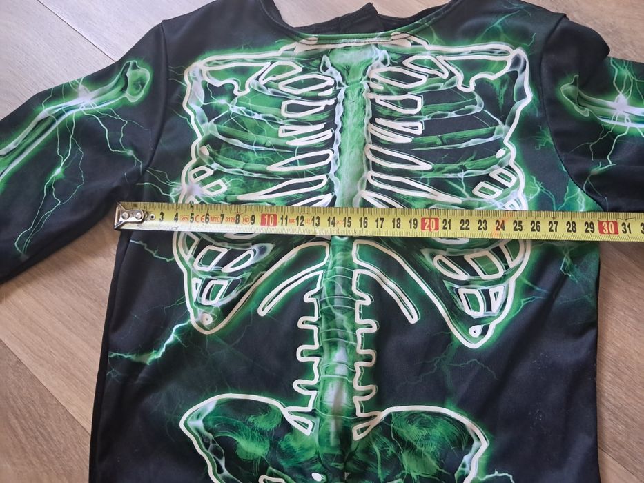 Kościotrup szkieletor strój przebranie kostium kombinezon 98-104 halloween