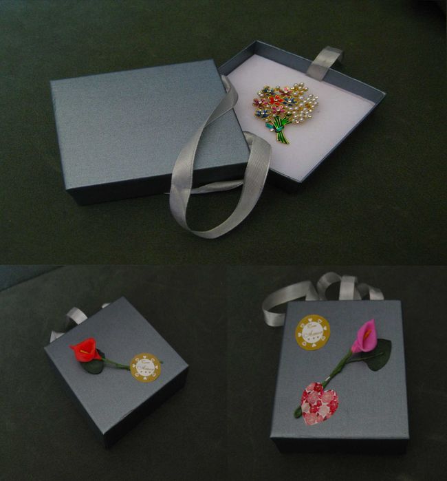 Alfinete / Broche / Pregadeira Ramo de Flores c/ Perolas NOVO