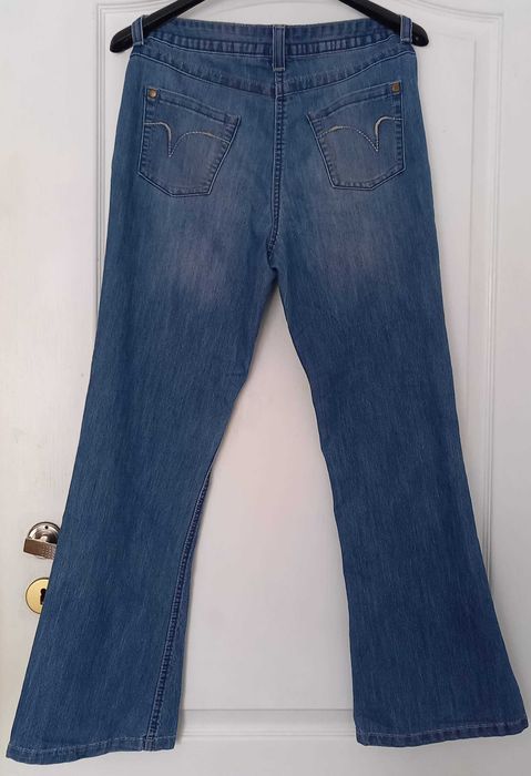 spodnie damskie jeansy bootcut roz L, 40 niebieskie