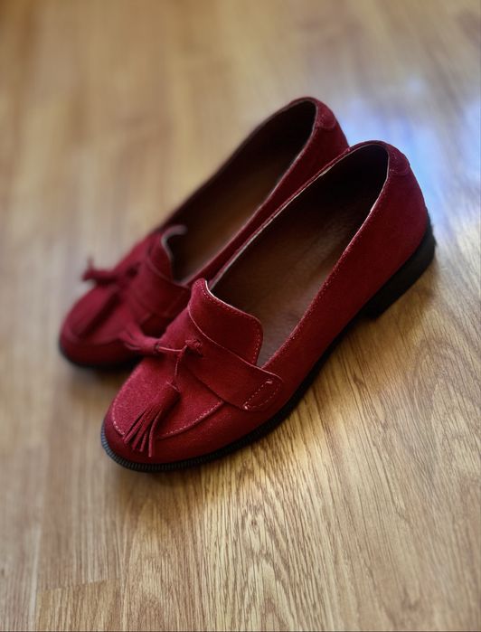 Лофери лодочки балетки туфлі 38 червоні