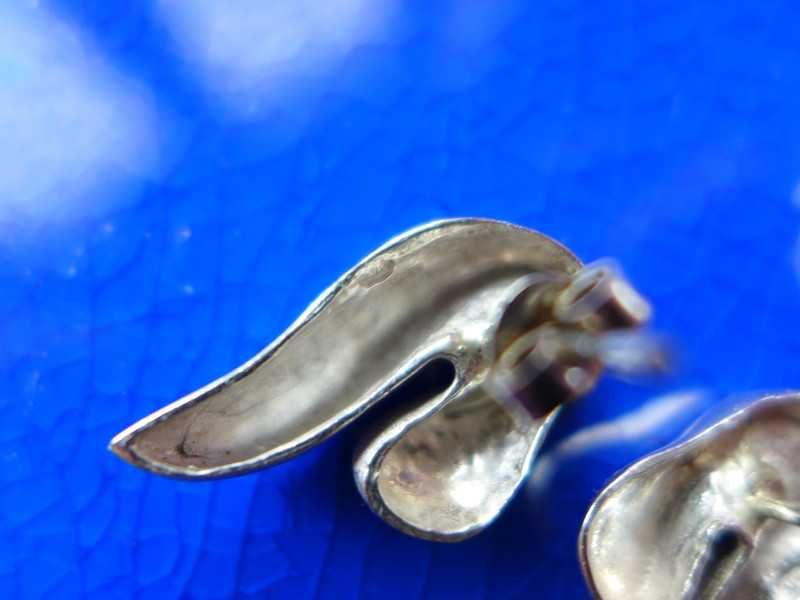 WARMET srebrny komplet polsrebro KOLCZYKI + PIERŚCIONEK vintage prl