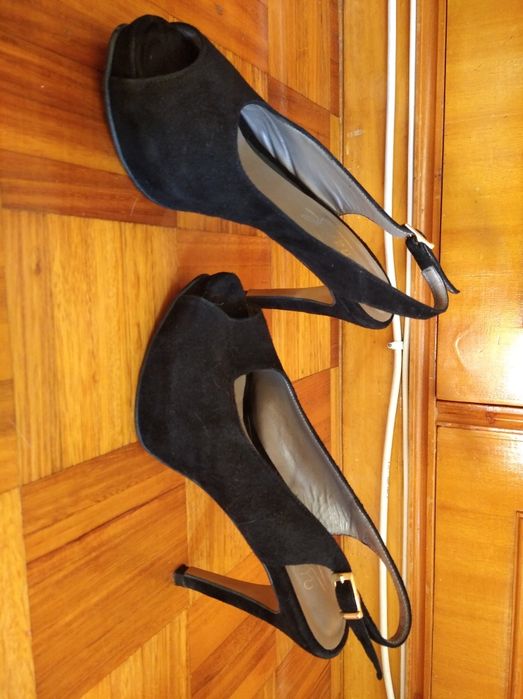 Suede High-Heeled Sandals