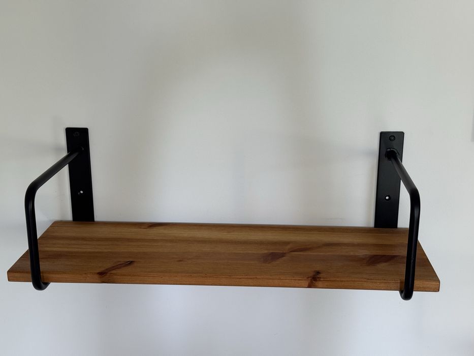 Drewniane półki ścienne wiszące brązowe loft