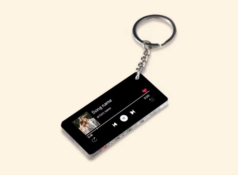 Porta-Chaves Personalizado com Foto e Música