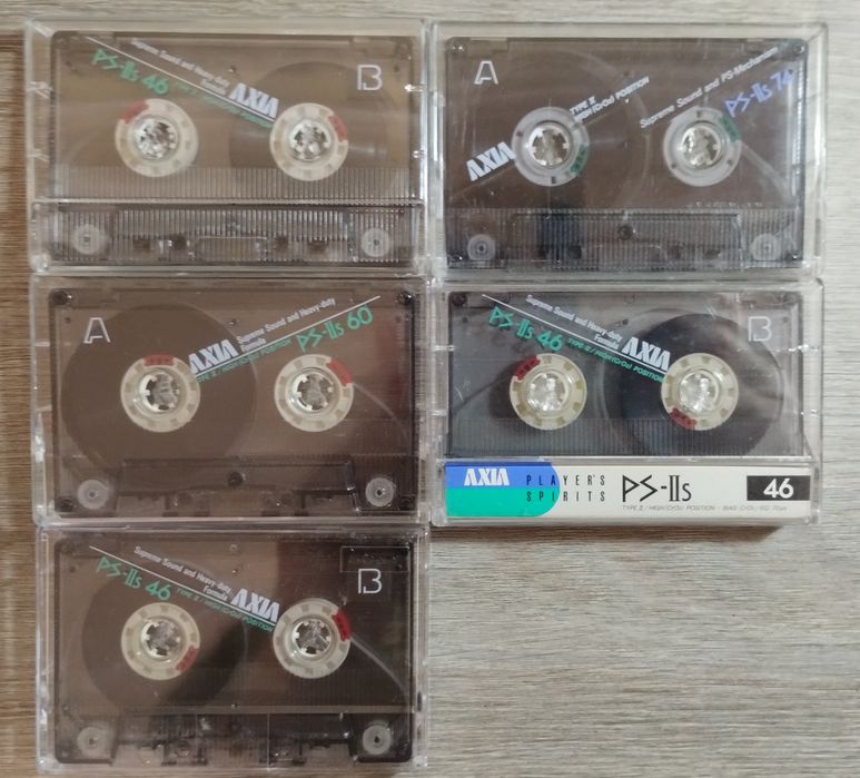 Аудіокасети AXIA PS-II (Japan) | Type II CrO₂ |, одним лотом ,5 шт