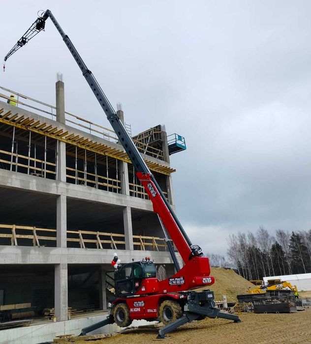 Wynajem ładowarka teleskopowa merlo roto mrt manitou jcb 6m-37m