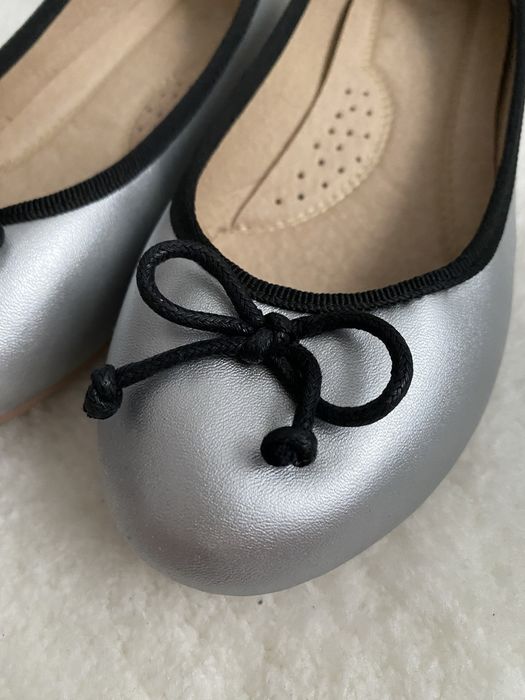 Nowe srebrne balerinki Qinba rozm. 37 | wkładka 23,5 cm