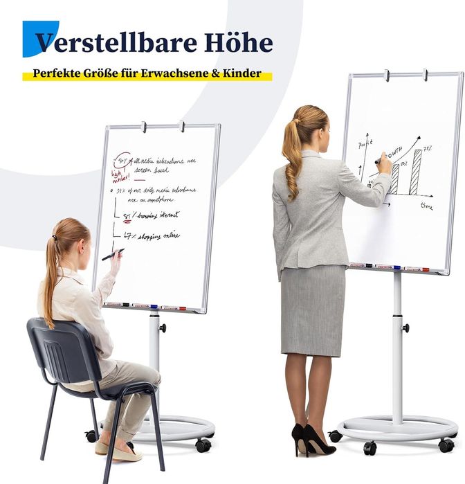 Flipchart Magnetyczny 60 X 90 CM Tablica na Kółkach