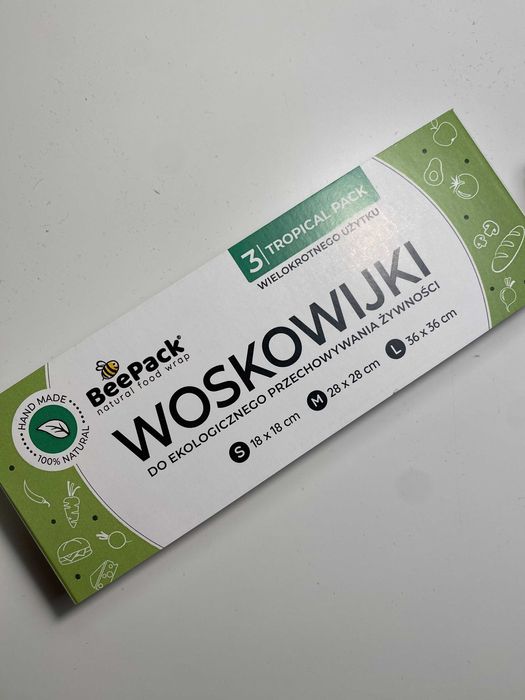 Ekologiczne woskowijki BeePack – zestaw S/M/L - ładnie zapakowane