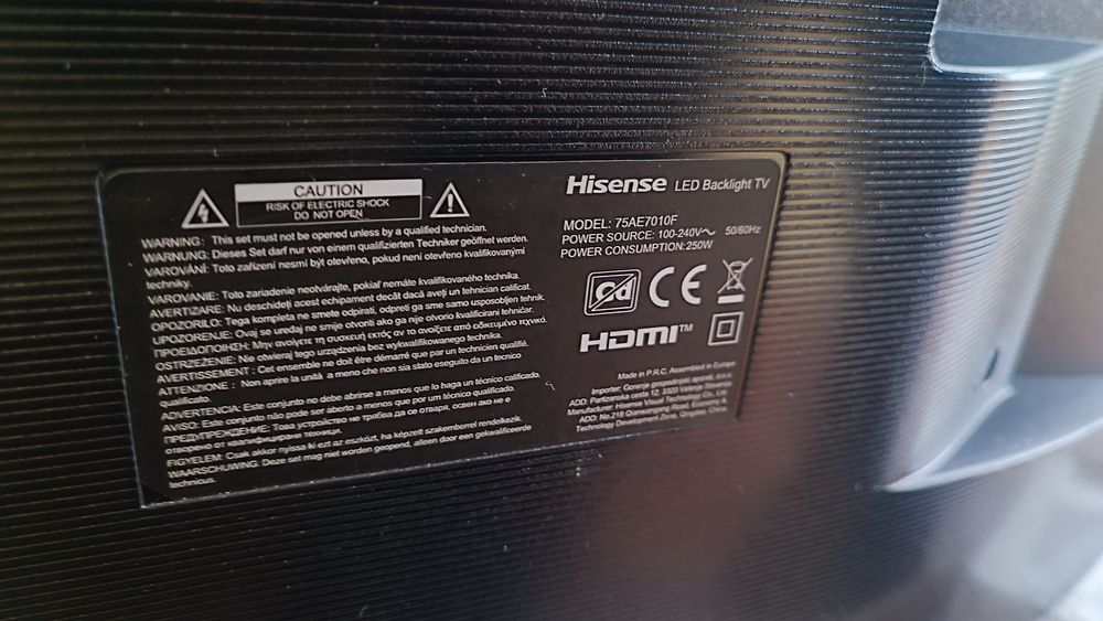телевізор Hisense 75AE7010F