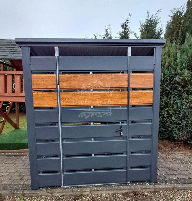 Wiata śmietnikowa 1,6x0,8m Antracyt  Schowek ogrodowy ID1025