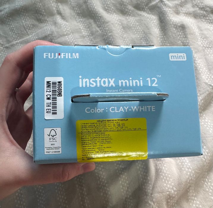 Instax mini 12 колір Clay-White Камера моментального друку